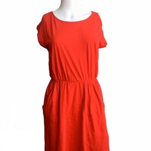 H&M | Red Casual Cotton Mini Dress With Pockets